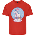 Christmas Unicorn Snow Globe Kids T-Shirt Childrens Red