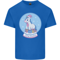 Christmas Unicorn Snow Globe Kids T-Shirt Childrens Royal Blue
