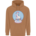 Christmas Unicorn Snow Globe Mens 80% Cotton Hoodie Caramel Latte