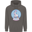 Christmas Unicorn Snow Globe Mens 80% Cotton Hoodie Charcoal