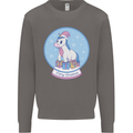 Christmas Unicorn Snow Globe Mens Sweatshirt Jumper Charcoal