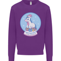 Christmas Unicorn Snow Globe Mens Sweatshirt Jumper Purple