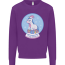 Christmas Unicorn Snow Globe Mens Sweatshirt Jumper Purple