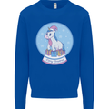 Christmas Unicorn Snow Globe Mens Sweatshirt Jumper Royal Blue