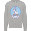 Christmas Unicorn Snow Globe Mens Sweatshirt Jumper Sports Grey