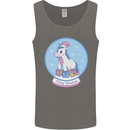 Christmas Unicorn Snow Globe Mens Vest Tank Top Charcoal