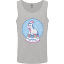 Christmas Unicorn Snow Globe Mens Vest Tank Top Sports Grey