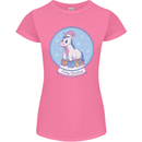 Christmas Unicorn Snow Globe Womens Petite Cut T-Shirt Azalea