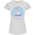 Christmas Unicorn Snow Globe Womens Petite Cut T-Shirt White