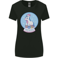 Christmas Unicorn Snow Globe Womens Wider Cut T-Shirt Black