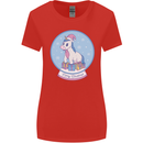 Christmas Unicorn Snow Globe Womens Wider Cut T-Shirt Red