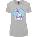 Christmas Unicorn Snow Globe Womens Wider Cut T-Shirt Sports Grey