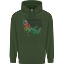 Christmas Velociraptors are Faster Dinosaur Childrens Kids Hoodie Forest Green