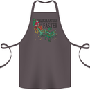 Christmas Velociraptors are Faster Dinosaur Cotton Apron 100% Organic Dark Grey