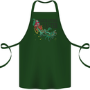 Christmas Velociraptors are Faster Dinosaur Cotton Apron 100% Organic Forest Green