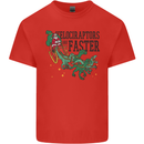 Christmas Velociraptors are Faster Dinosaur Kids T-Shirt Childrens Red