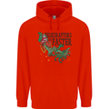 Christmas Velociraptors are Faster Dinosaur Mens 80% Cotton Hoodie Bright Red