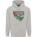 Christmas Velociraptors are Faster Dinosaur Mens 80% Cotton Hoodie Sports Grey