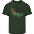 Christmas Velociraptors are Faster Dinosaur Mens Cotton T-Shirt Tee Top Forest Green