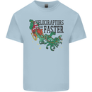 Christmas Velociraptors are Faster Dinosaur Mens Cotton T-Shirt Tee Top Light Blue