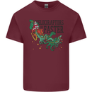 Christmas Velociraptors are Faster Dinosaur Mens Cotton T-Shirt Tee Top Maroon
