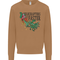 Christmas Velociraptors are Faster Dinosaur Mens Sweatshirt Jumper Caramel Latte
