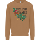 Christmas Velociraptors are Faster Dinosaur Mens Sweatshirt Jumper Caramel Latte