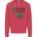 Christmas Velociraptors are Faster Dinosaur Mens Sweatshirt Jumper Heliconia