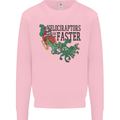 Christmas Velociraptors are Faster Dinosaur Mens Sweatshirt Jumper Light Pink