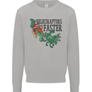 Christmas Velociraptors are Faster Dinosaur Mens Sweatshirt Jumper Sports Grey