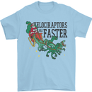 Christmas Velociraptors are Faster Dinosaur Mens T-Shirt Cotton Gildan Light Blue