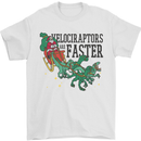 Christmas Velociraptors are Faster Dinosaur Mens T-Shirt Cotton Gildan White