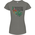 Christmas Velociraptors are Faster Dinosaur Womens Petite Cut T-Shirt Charcoal