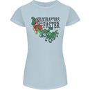 Christmas Velociraptors are Faster Dinosaur Womens Petite Cut T-Shirt Light Blue