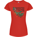Christmas Velociraptors are Faster Dinosaur Womens Petite Cut T-Shirt Red