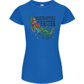Christmas Velociraptors are Faster Dinosaur Womens Petite Cut T-Shirt Royal Blue
