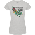 Christmas Velociraptors are Faster Dinosaur Womens Petite Cut T-Shirt Sports Grey