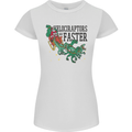 Christmas Velociraptors are Faster Dinosaur Womens Petite Cut T-Shirt White