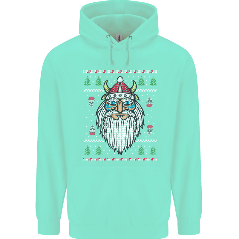 Christmas Viking Funny Thor Odin Valhalla Childrens Kids Hoodie Peppermint