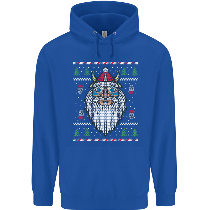 Christmas Viking Funny Thor Odin Valhalla Childrens Kids Hoodie Royal Blue