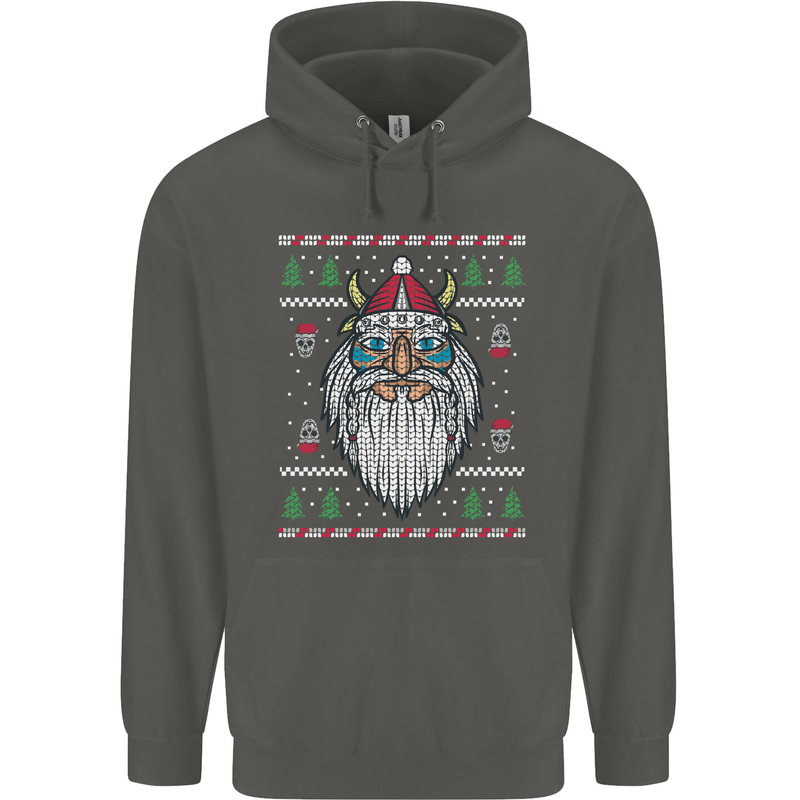 Christmas Viking Funny Thor Odin Valhalla Childrens Kids Hoodie Storm Grey