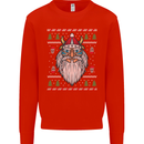 Christmas Viking Funny Thor Odin Valhalla Kids Sweatshirt Jumper Bright Red