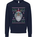 Christmas Viking Funny Thor Odin Valhalla Kids Sweatshirt Jumper Navy Blue