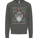 Christmas Viking Funny Thor Odin Valhalla Kids Sweatshirt Jumper Storm Grey