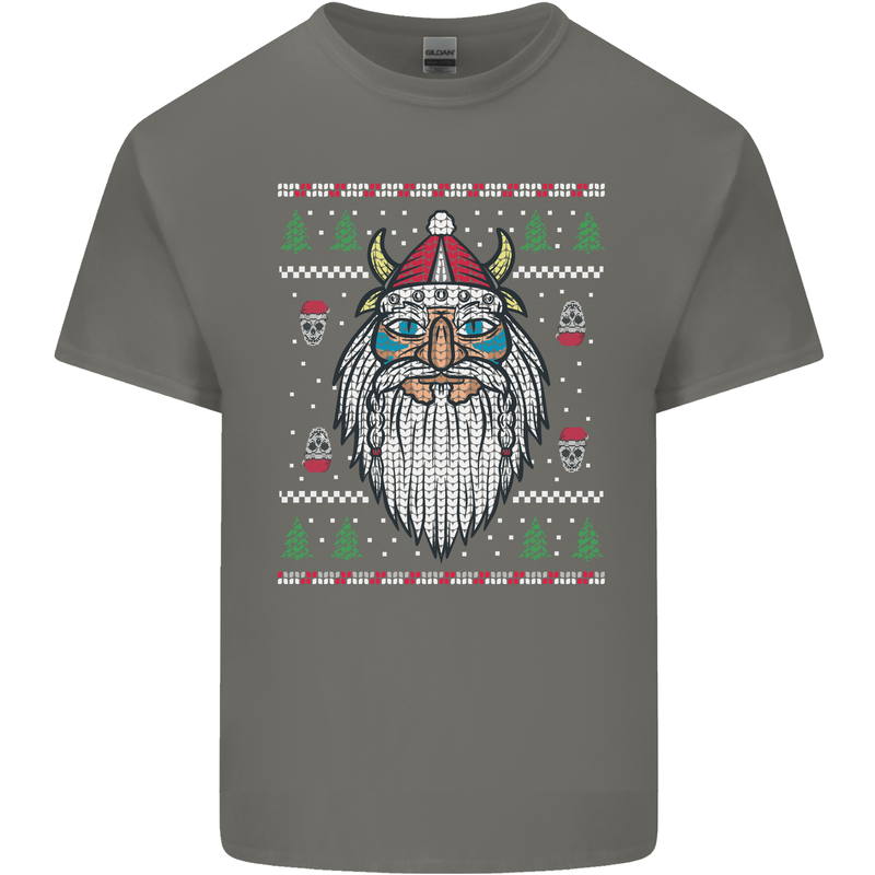 Christmas Viking Funny Thor Odin Valhalla Kids T-Shirt Childrens Charcoal