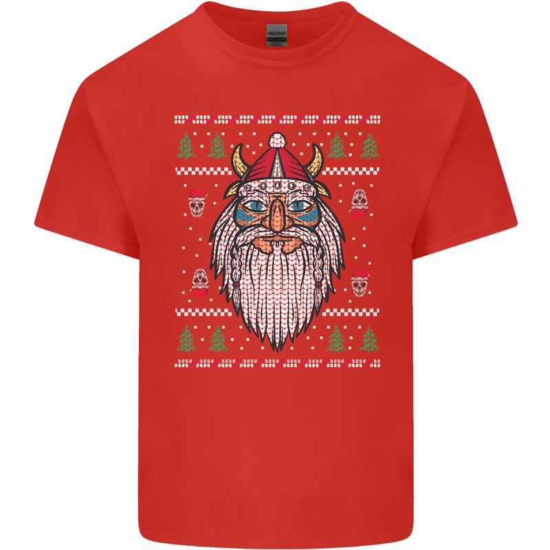Christmas Viking Funny Thor Odin Valhalla Kids T-Shirt Childrens Red