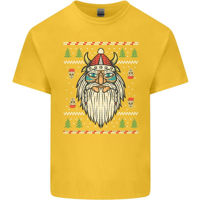 Christmas Viking Funny Thor Odin Valhalla Kids T-Shirt Childrens Yellow