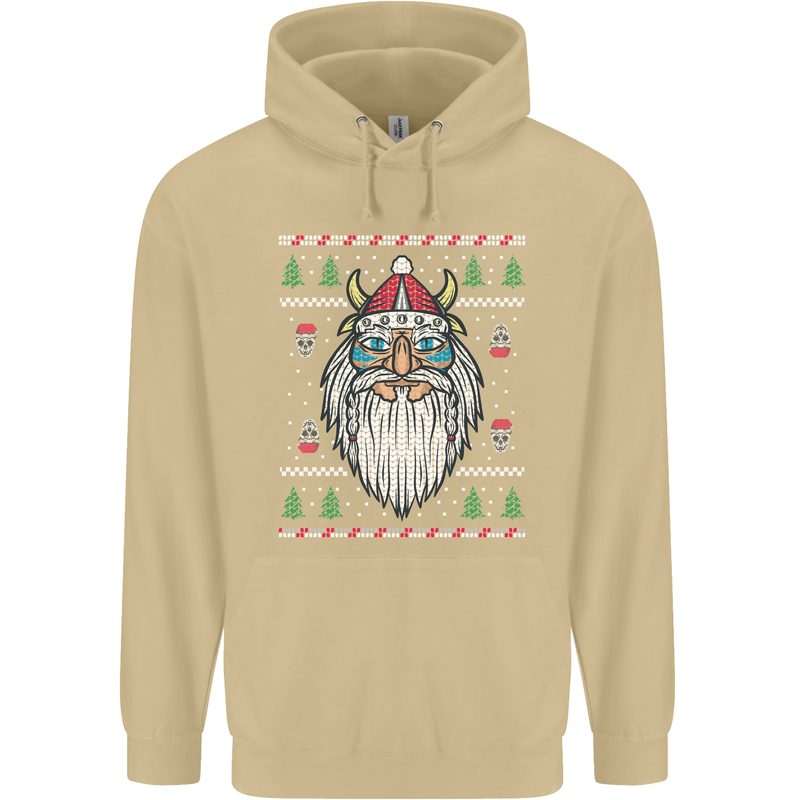 Christmas Viking Funny Thor Odin Valhalla Mens 80% Cotton Hoodie Sand
