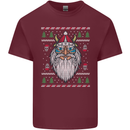 Christmas Viking Funny Thor Odin Valhalla Mens Cotton T-Shirt Tee Top Maroon