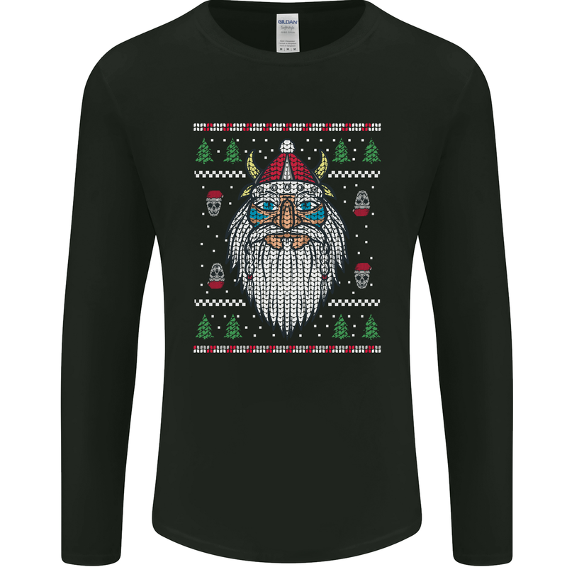 Christmas Viking Funny Thor Odin Valhalla Mens Long Sleeve T-Shirt Black